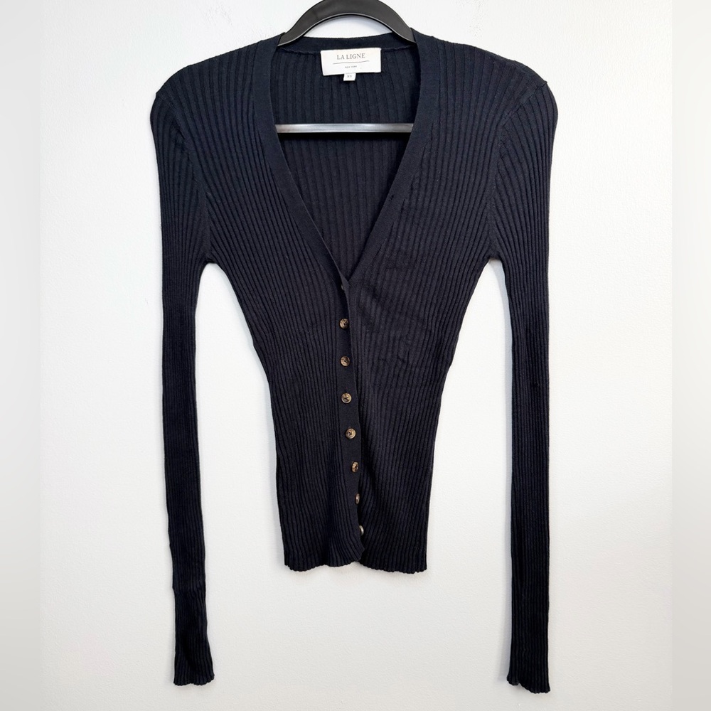 LA LIGNE Size XS • Navy Blue Cashmere Silk Cardigan Sweater.
